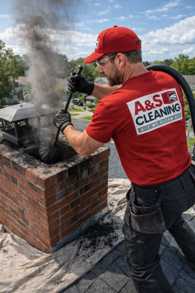 Chimney cleaning of A & S Cleaning