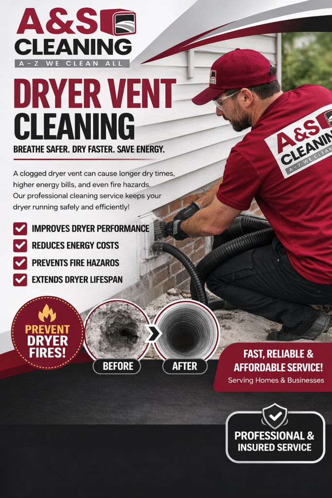 dry vent cleaning of A & S Cleaning